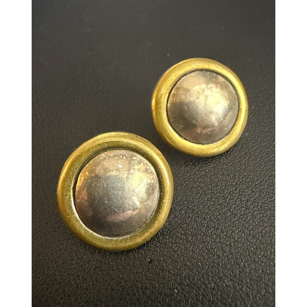 TAXCO Sterling Silver Earrings Mexico Mixed Metal Dome
